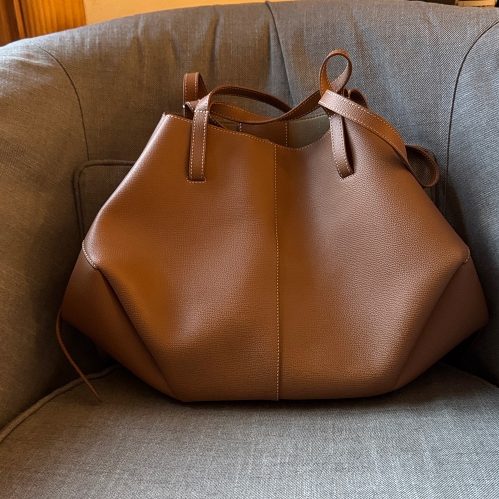 Polene Brown Leather Tote Bag - Picture 4 of 5